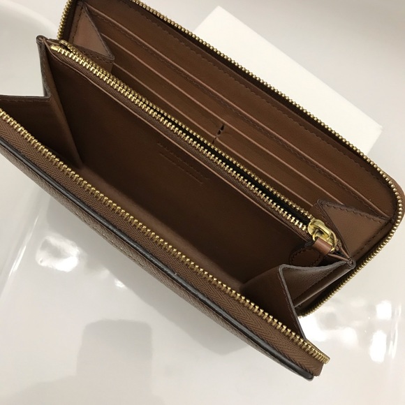 BURBERRY BROWN LEATHER CHECK WALLET/CLUTCH - Picture 5 of 7
